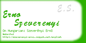 erno szeverenyi business card